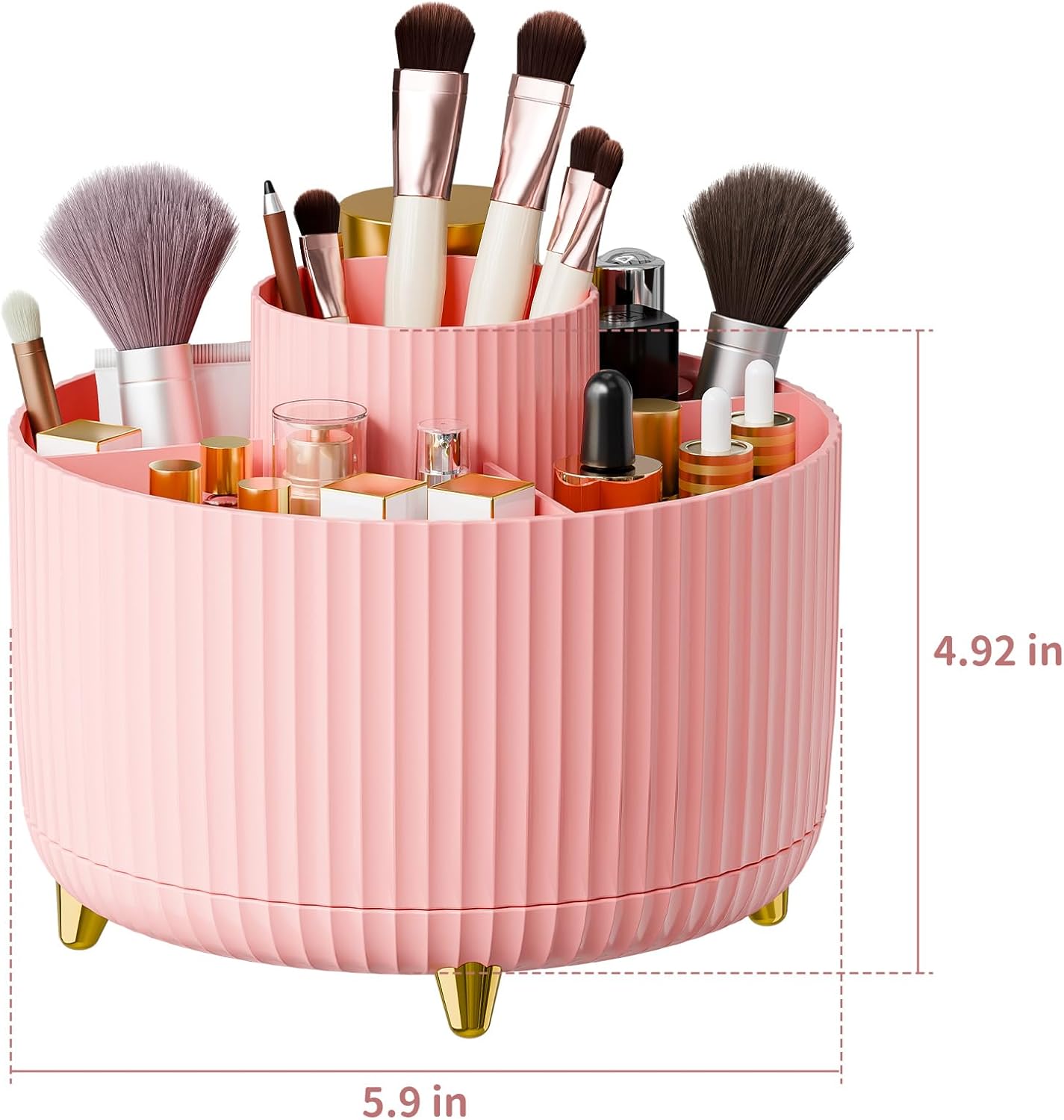 Thumbnail 2 de fanado Make-up-Organizer mit 360° Drehung (5 Fächer) in Rosa