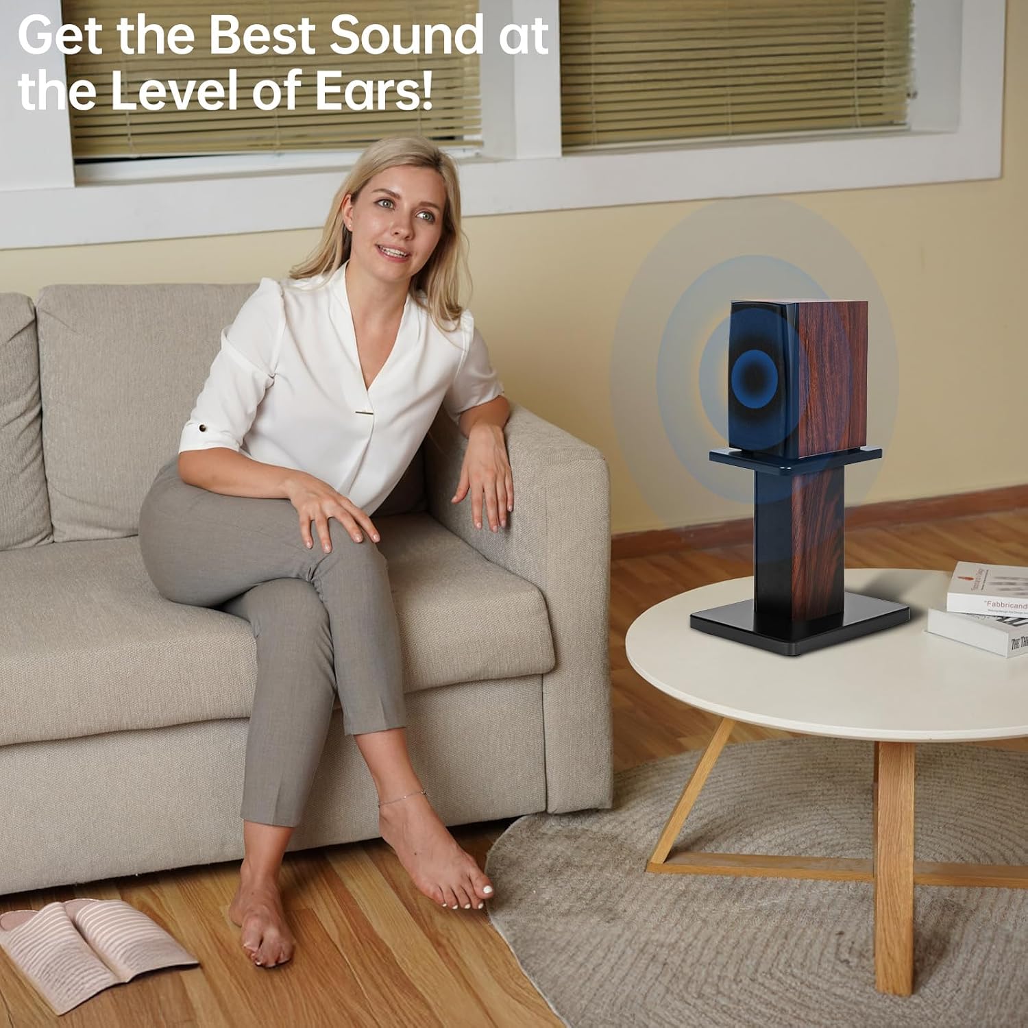 Thumbnail 6 de OUUTMEE supporti per altoparlanti in legno da 30 cm (12 pollici) – stand HiFi robusti con base riempibile e pastiglie antiscivolo