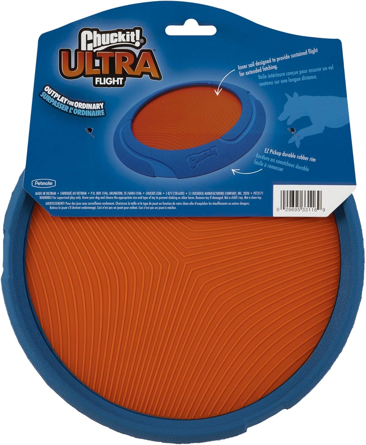 Detalle de Chuckit! Ultra Flight Frisbee Rubber Dog Toy for Extended Distance Playtime