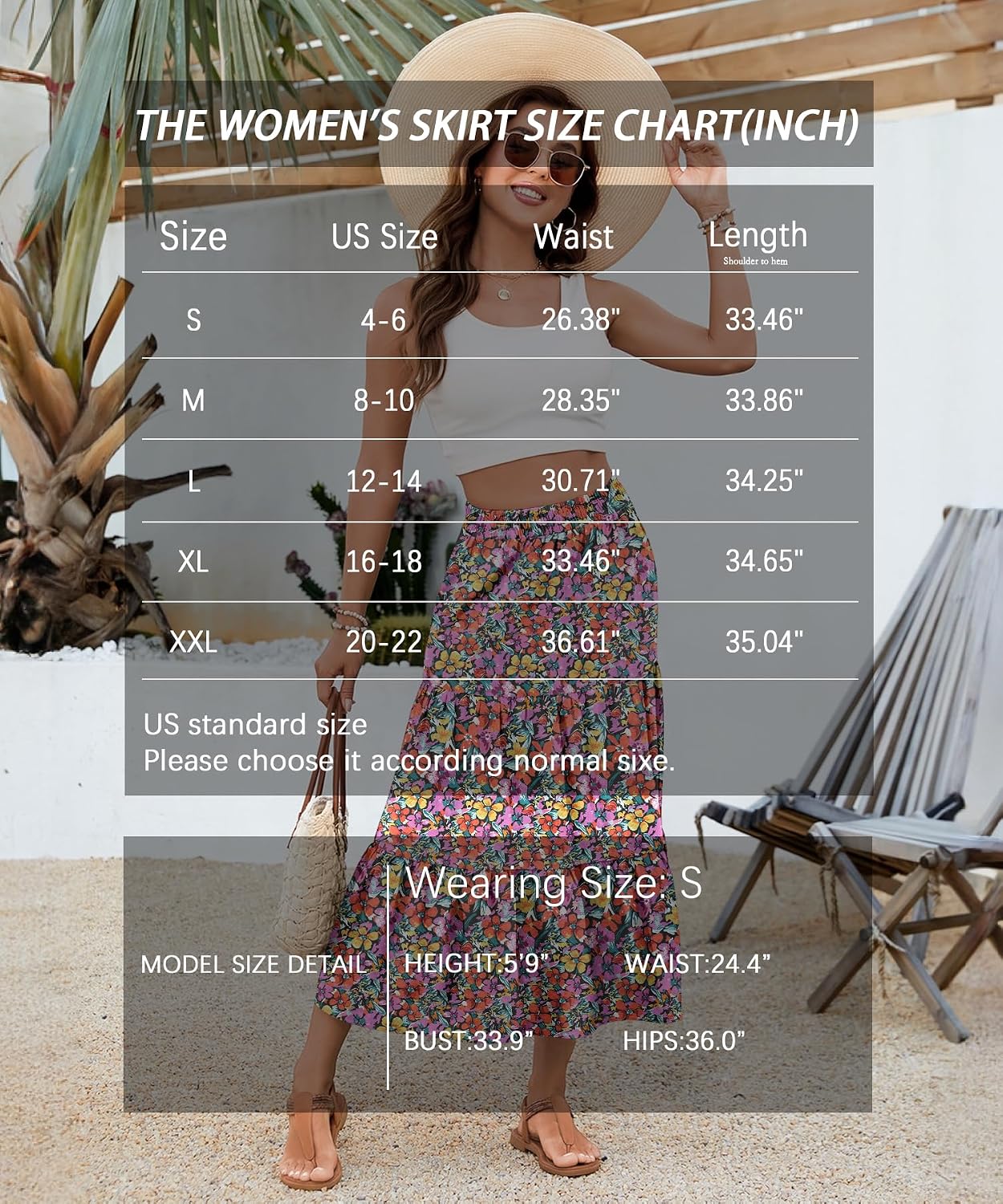 Detalle de YSYOKOW Women's Maxi Skirt in Polyester