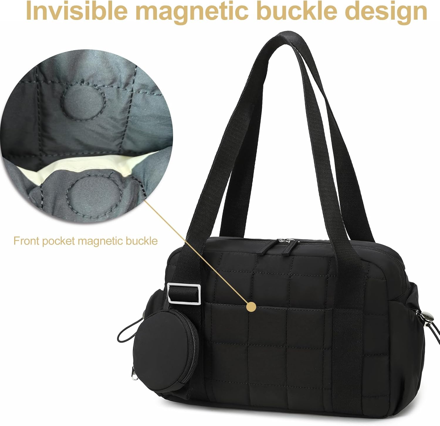 Thumbnail 6 de CAMTOP Mini Gym Bag for Women — Small Puffy Quilted Tote Duffel with Wet Compartment