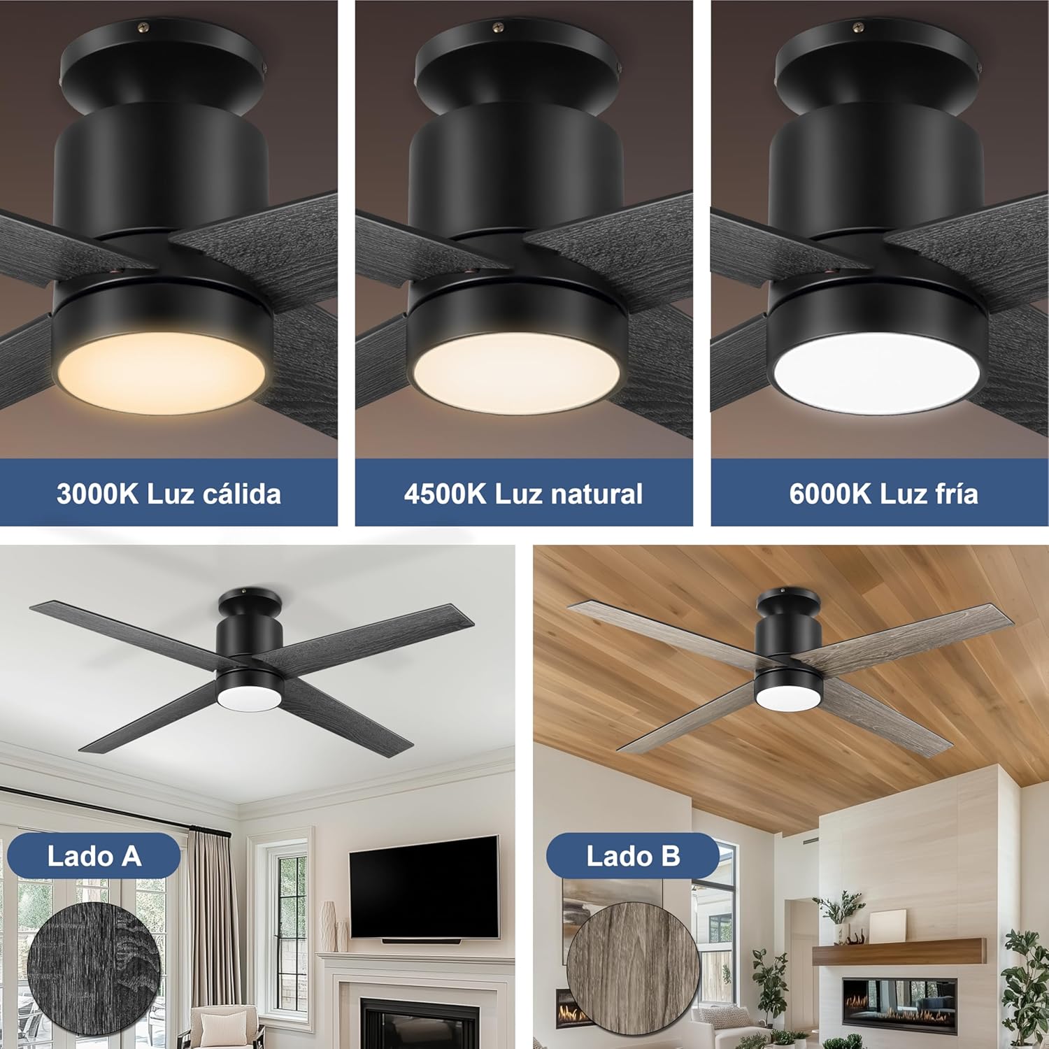 Thumbnail 5 de Ohniyou Ventilador de Techo con Luz 132 cm 🌬