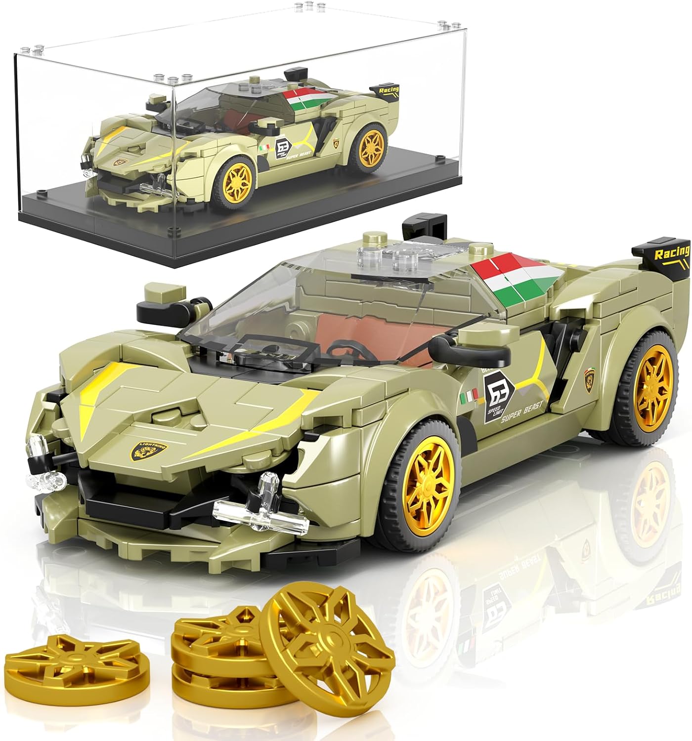 Detalle de Mould King 27003 Speed Champion Supersportwagen Modellauto