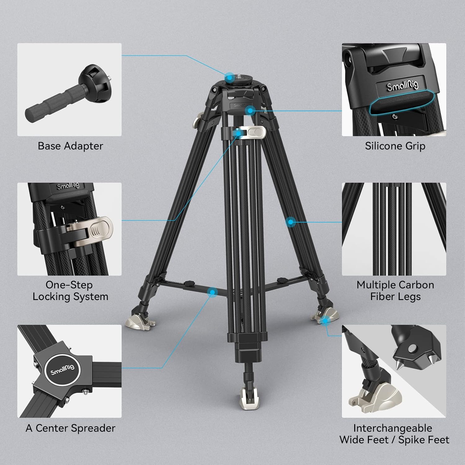Thumbnail 4 de SMALLRIG 72" Video Tripod 25kg load