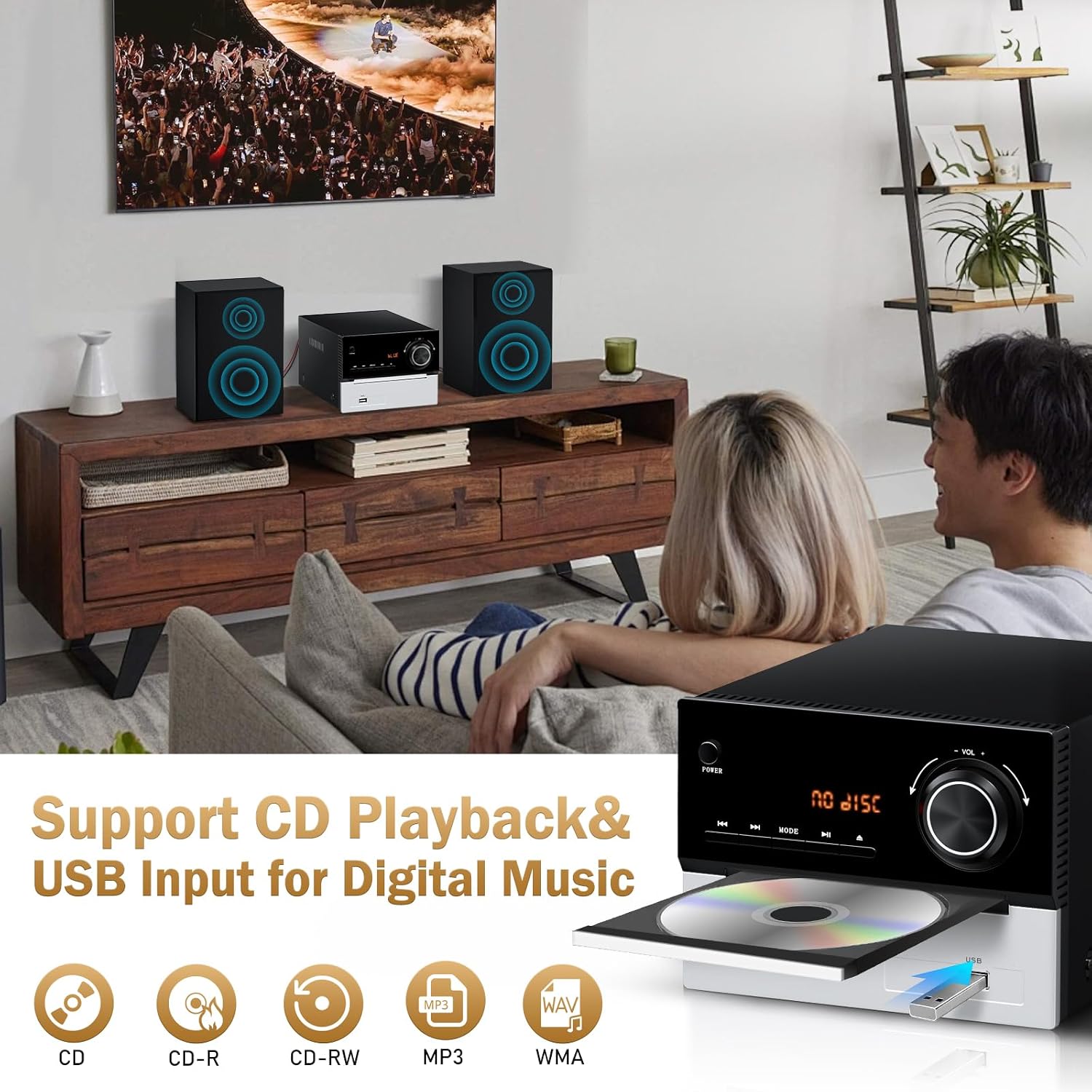 Thumbnail 3 de MAITE MT-CD108HEU-SS EU Compact CD Stereo System, Bluetooth 5.3, 30W RMS