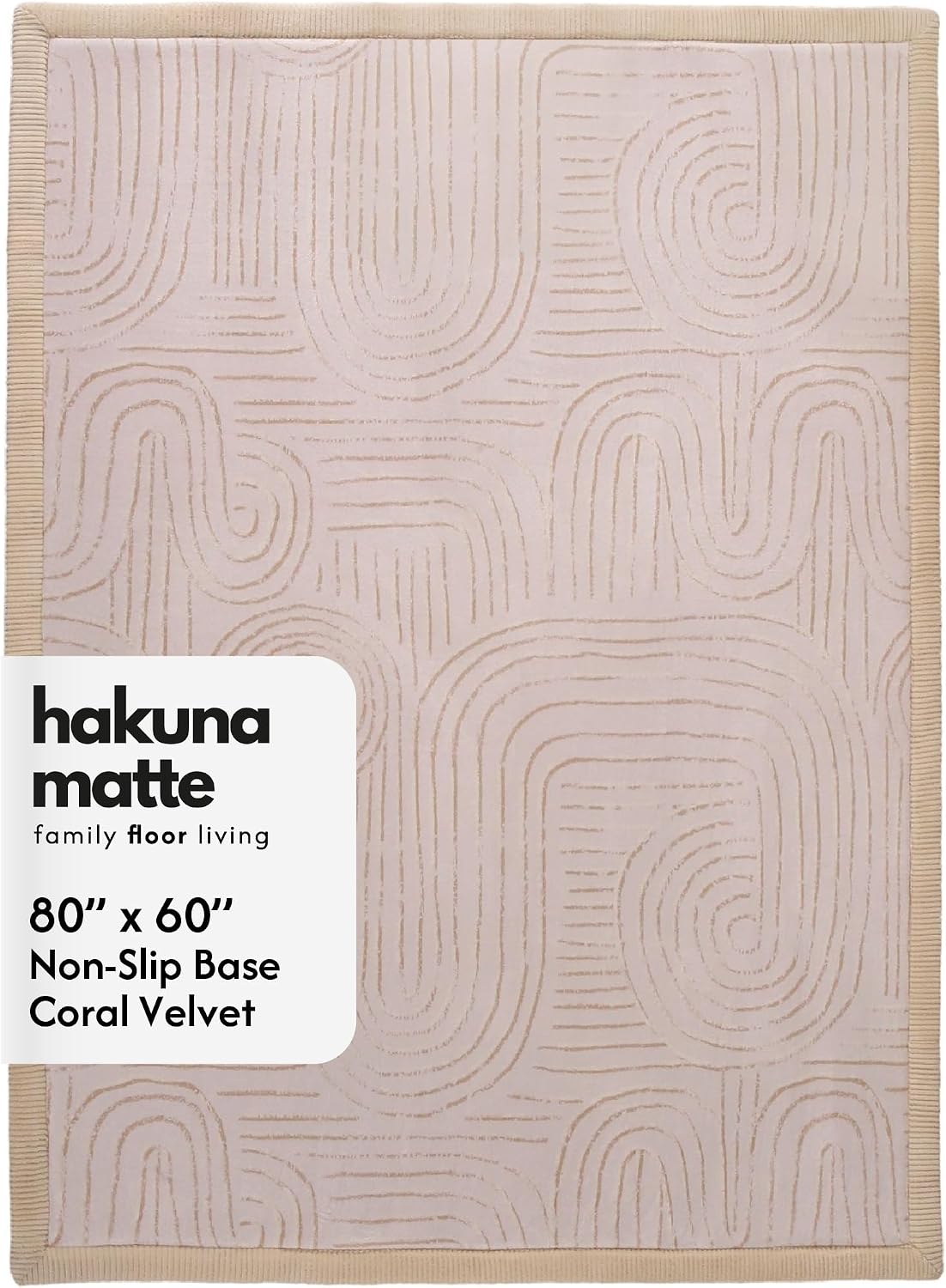 Detalle de Hakuna Matte CloudSoft Baby Play Mat for Floor 60" x 80" Zen Garden (Coral Velvet)