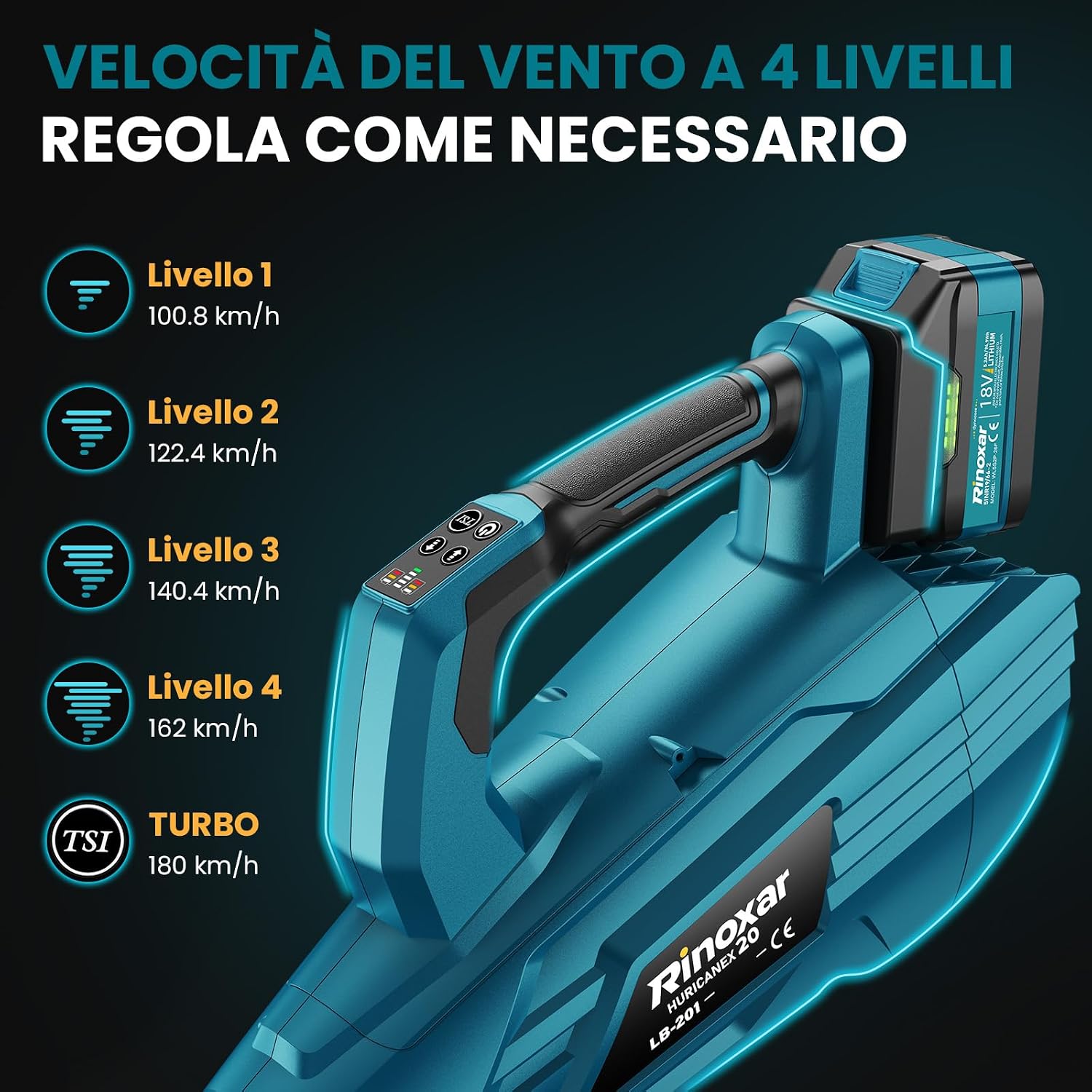 Detalle de Soffiatore 2 batterie 5,2Ah 800 m³/h
