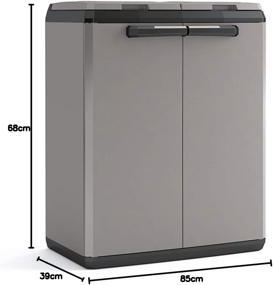 Thumbnail 5 de KETER Poubelles de tri BASIC 68x39x85 Gris