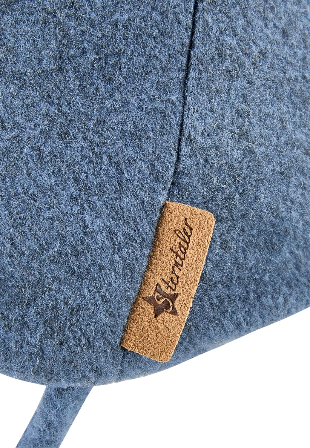 Detalle de Sterntaler Jungen Beanie-Mütze „Bär“ – Jersey mit Teddyfutter, Ohrenklappen und Bindeband (blau melange, Größe 51)