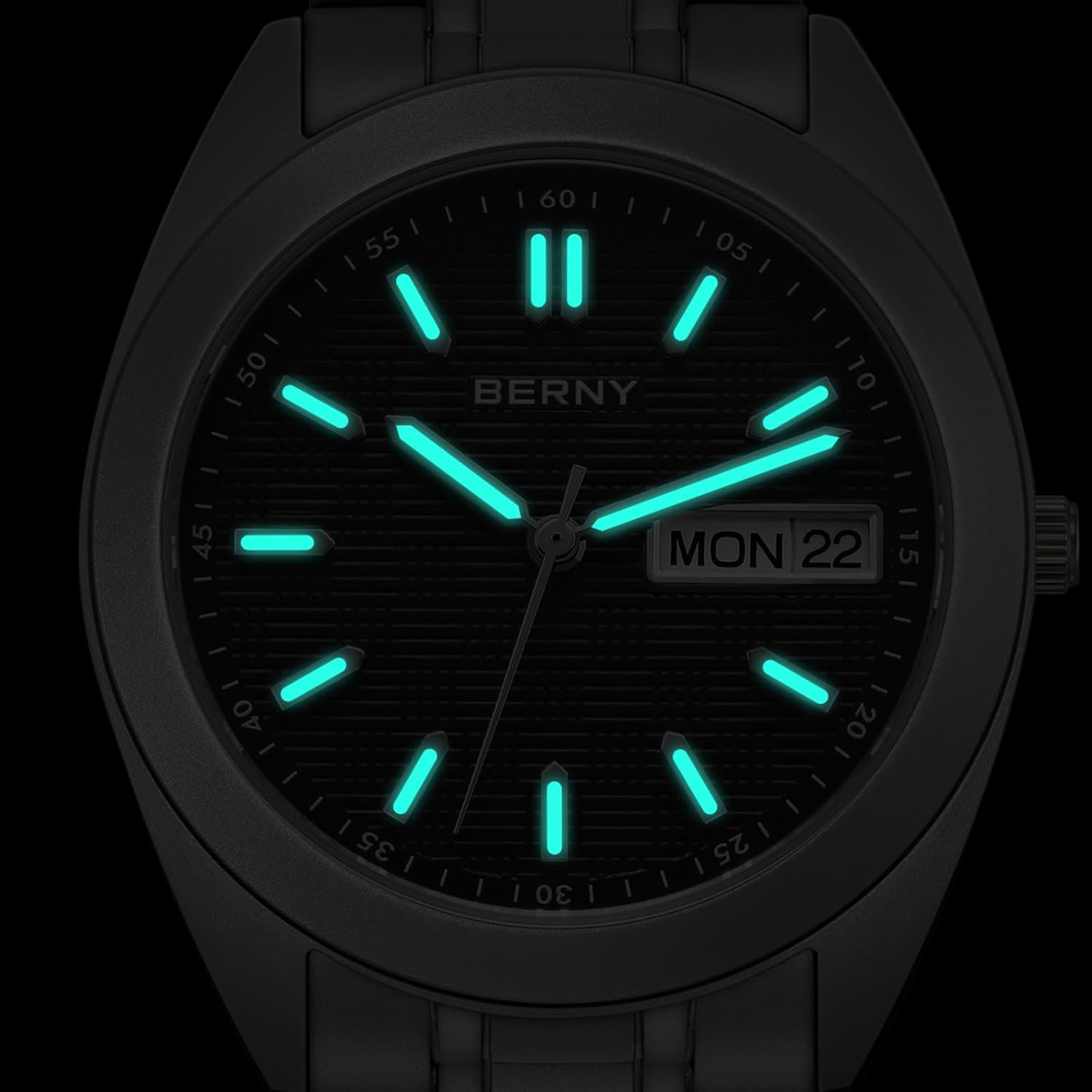 Thumbnail 4 de BERNY Titanuhr Herren – 10 ATM, Quarzwerk VJ53, Saphirglas, Titanband