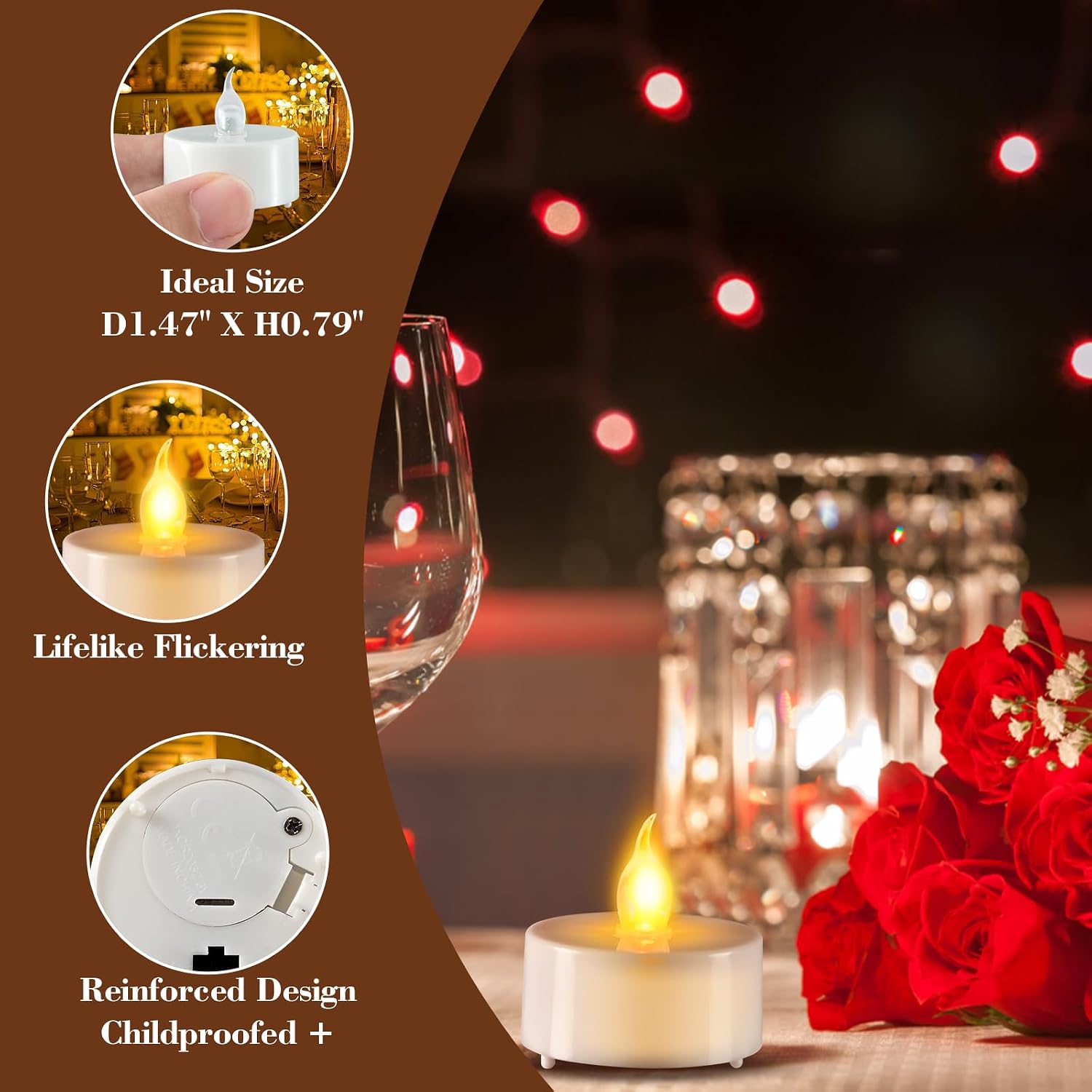 Thumbnail 4 de cimetech CL019 LED Flameless Tea Lights, 12-Pack with Remote Timer