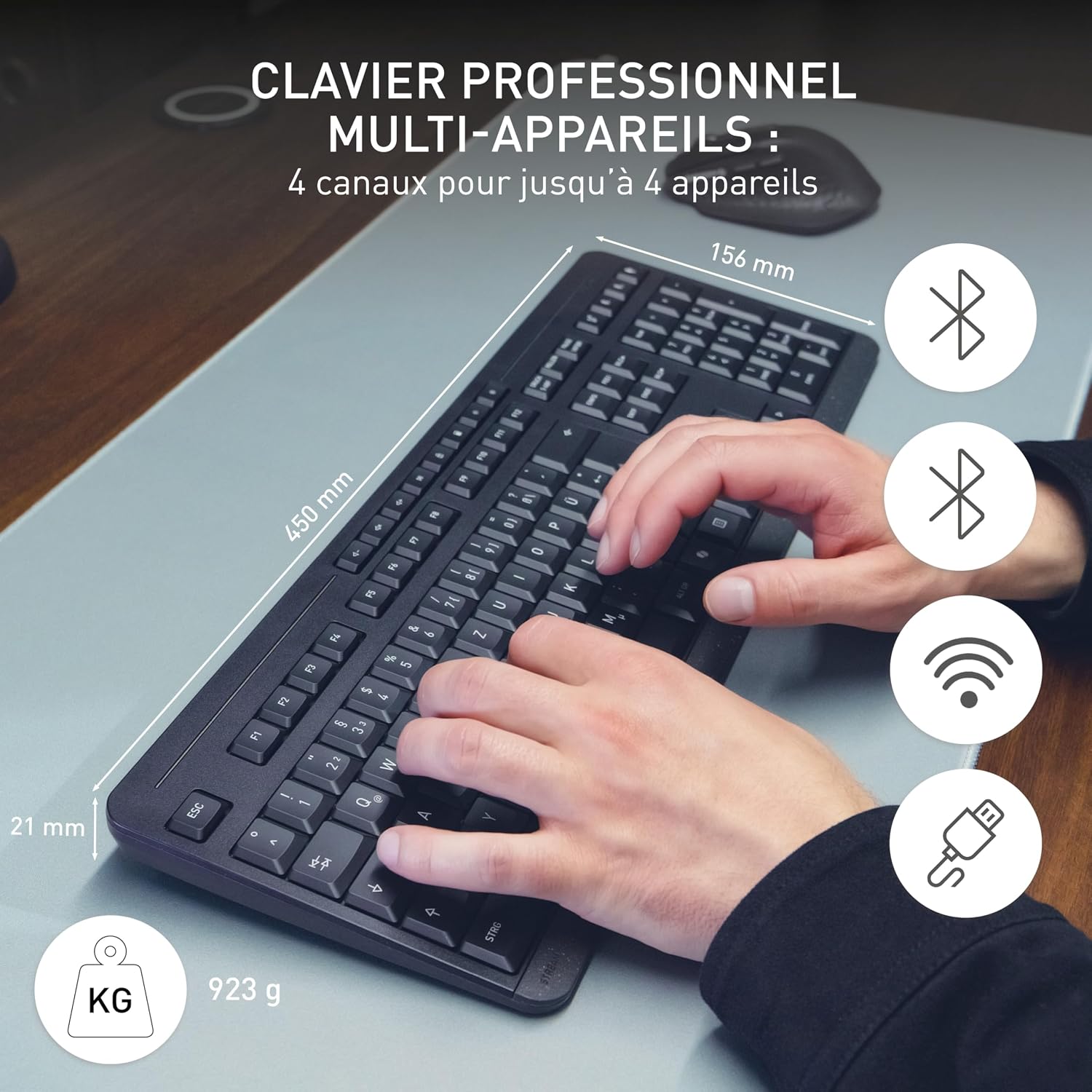 Detalle 2 de Cherry Stream Keyboard Ultimate AZERTY 4‑appareils ⌨