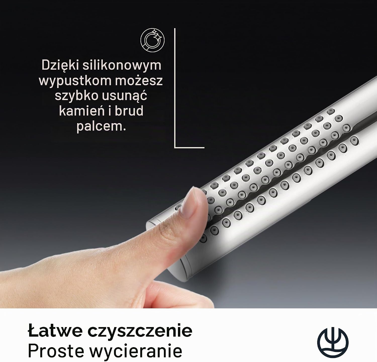 Detalle 1 de KLUDI -X1 Design słuchawka prysznicowa, chromowana, 20 cm, jeden strumień