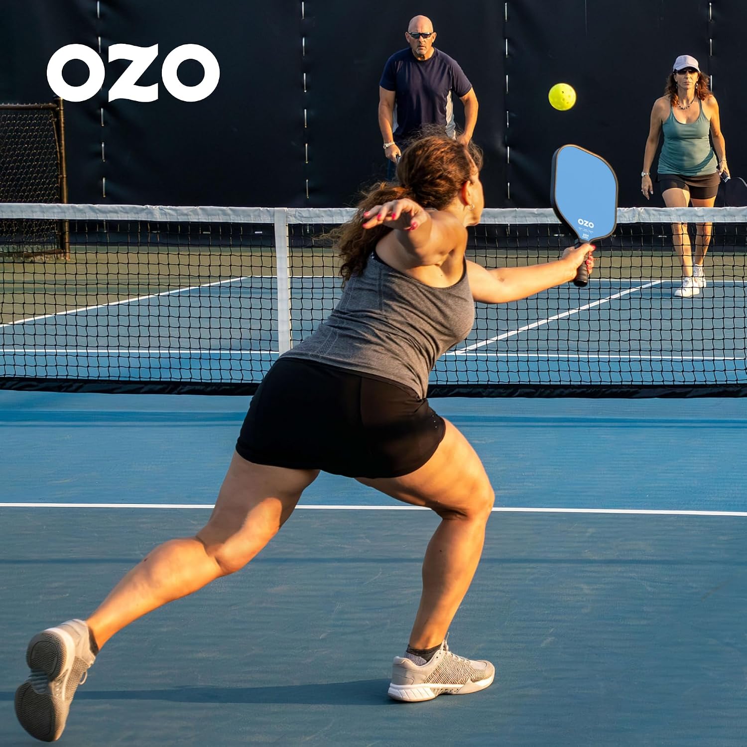 Detalle de OZO Pickleball Spark Fusion Essence – Raquette hybride débutant en Graphite, USAPA approuvée