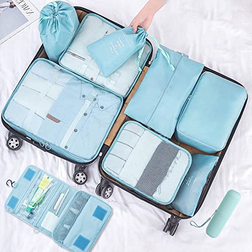 Thumbnail 2 de Toifucos 10pcs Travel Packing Cubes Set – Waterproof, See-Through, Durable Luggage Organisers (Blue)