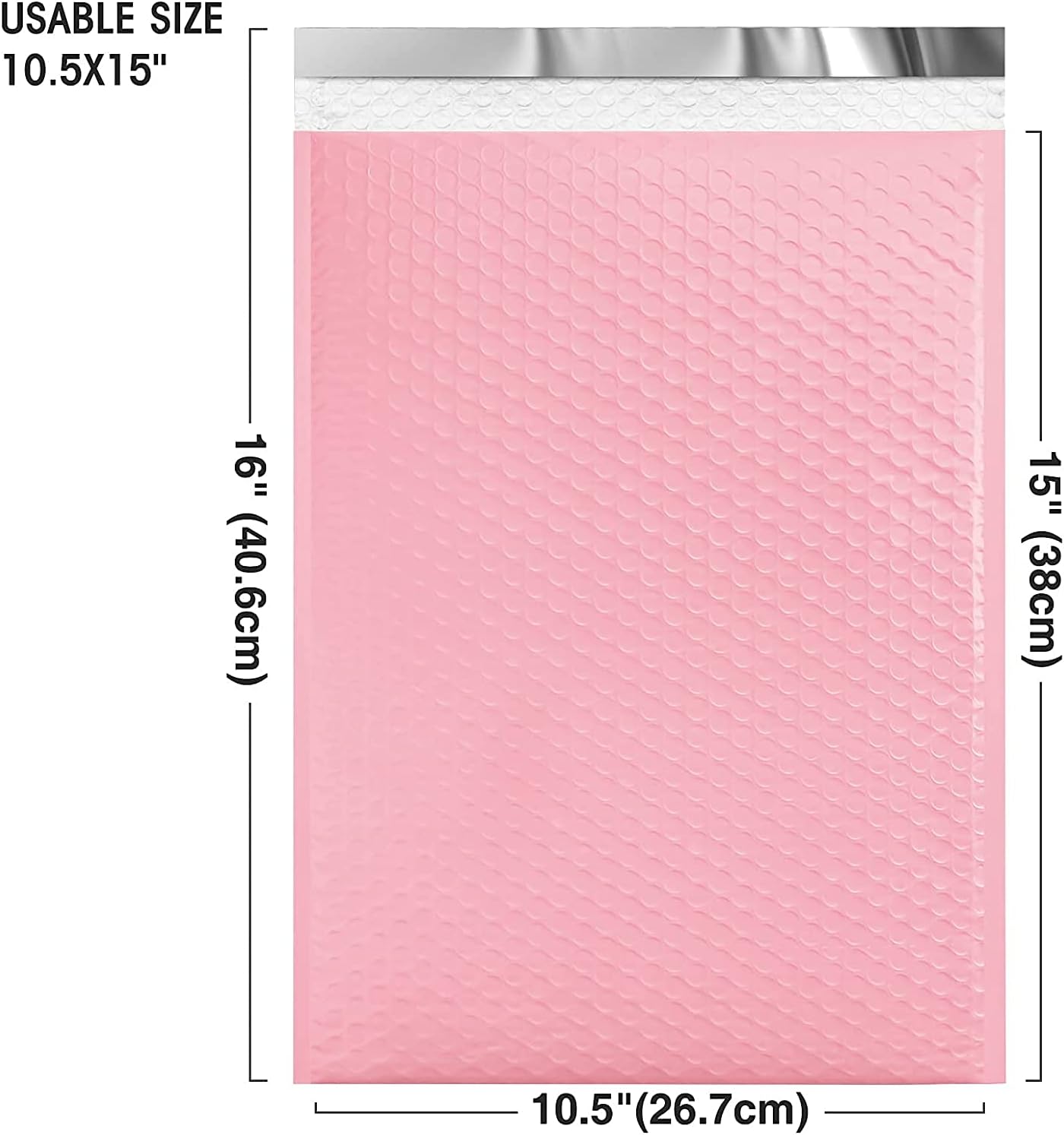 Thumbnail 1 de Switory 25 Pack Pale Pink Poly Bubble Mailers (26.7x38cm) – Self-seal padded polymailer envelopes
