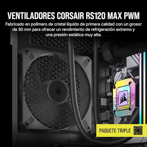 Thumbnail 1 de CORSAIR RS120 MAX Ventiladores 120 mm PWM – Pack Triple 🖤
