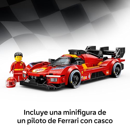 Detalle de LEGO Speed Champions Ferrari 499P 77261: Coche de Carreras para Exposición y Juego