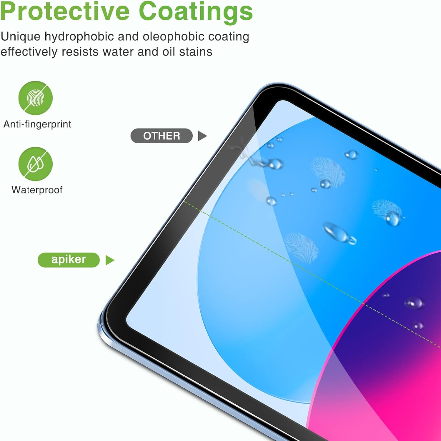 Detalle de apiker Panzer Glas für iPad 11/10 Gen Schutzglas