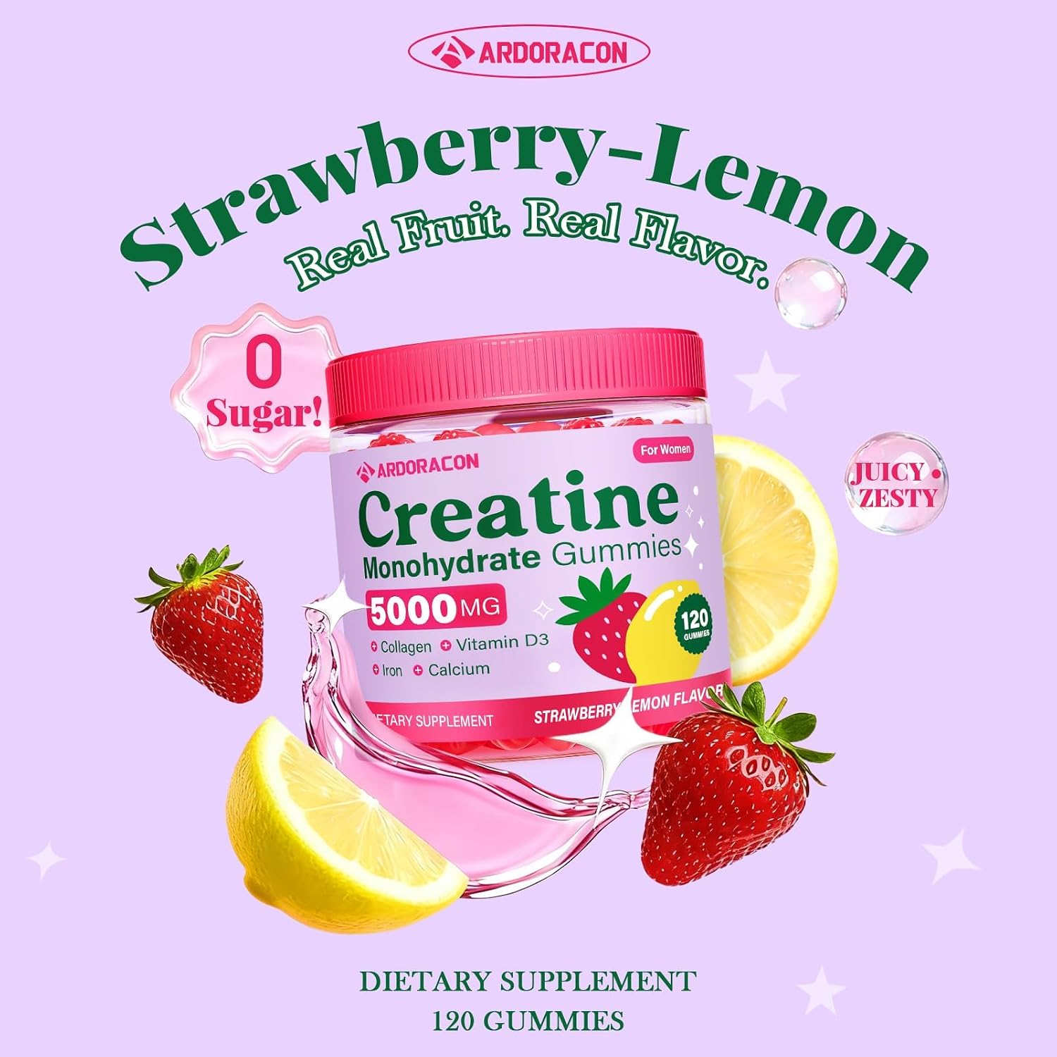 Thumbnail 6 de ARDORACON BYNV3 Creatine Gummies for Women with Collagen, D3, Iron & Calcium