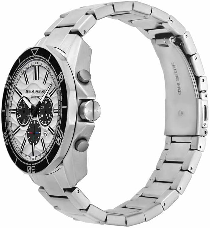 Thumbnail 2 de Armani Exchange Silver Tone Herrenuhr mit Quarz-Chronograph und 44 mm Gehäuse – Edelstahlband