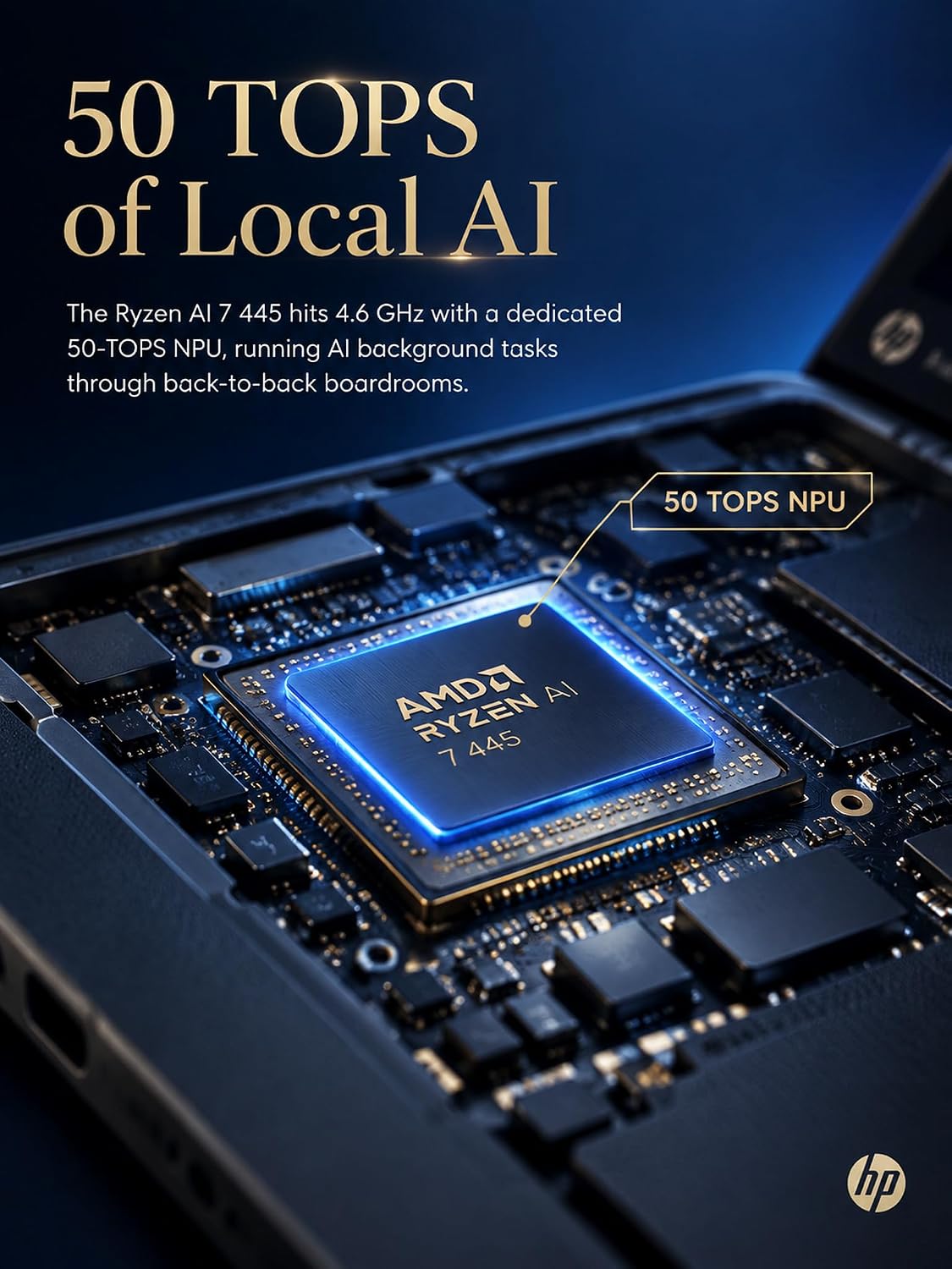Detalle de HP OmniBook 16 AI Laptop, Ryzen AI 7 445