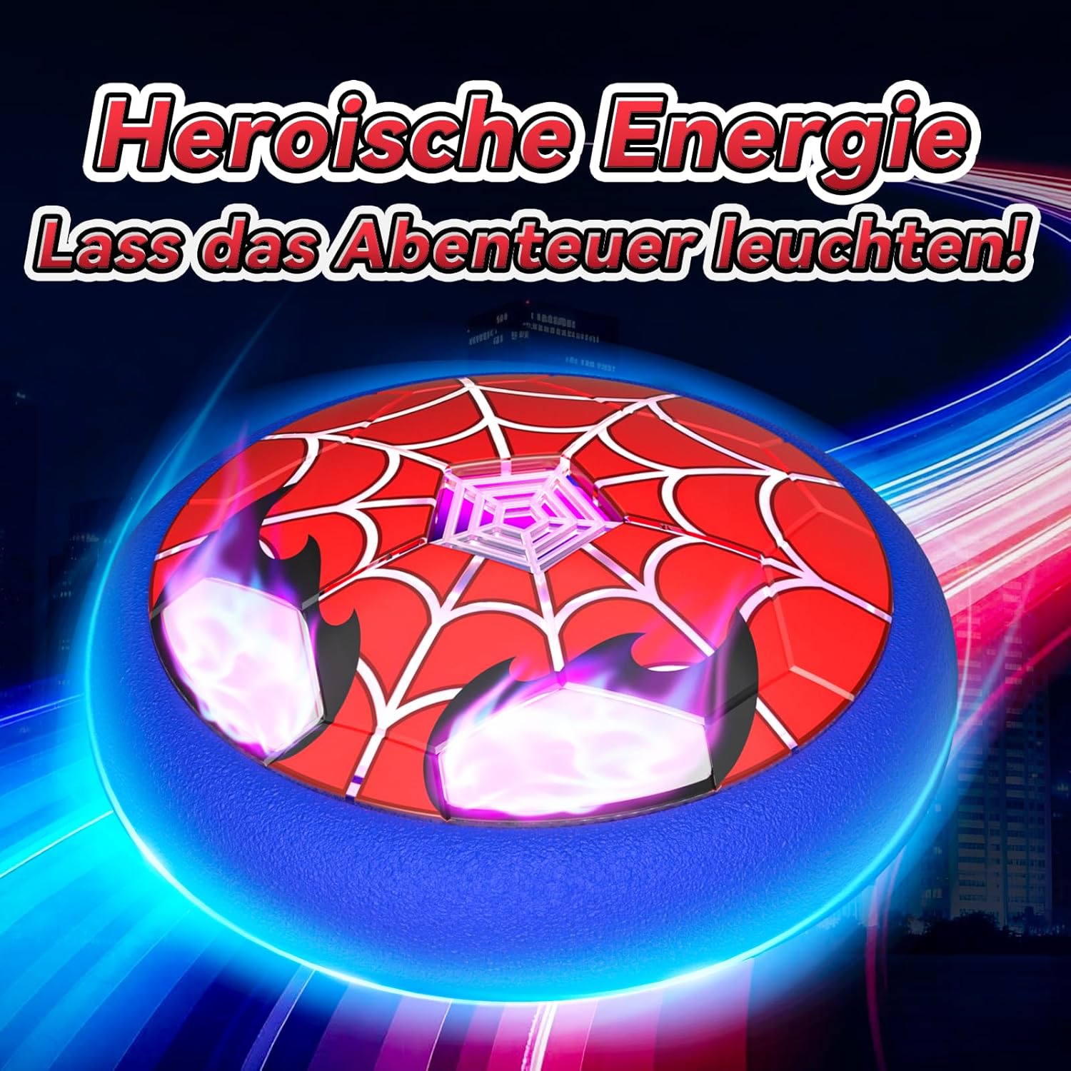 Thumbnail 1 de Mirthigig Hover-Fußball mit leuchtenden Augen & Leucht-Spinnennetz – Indoor-Spielzeug für Jungen (ca. 3–12 Jahre)