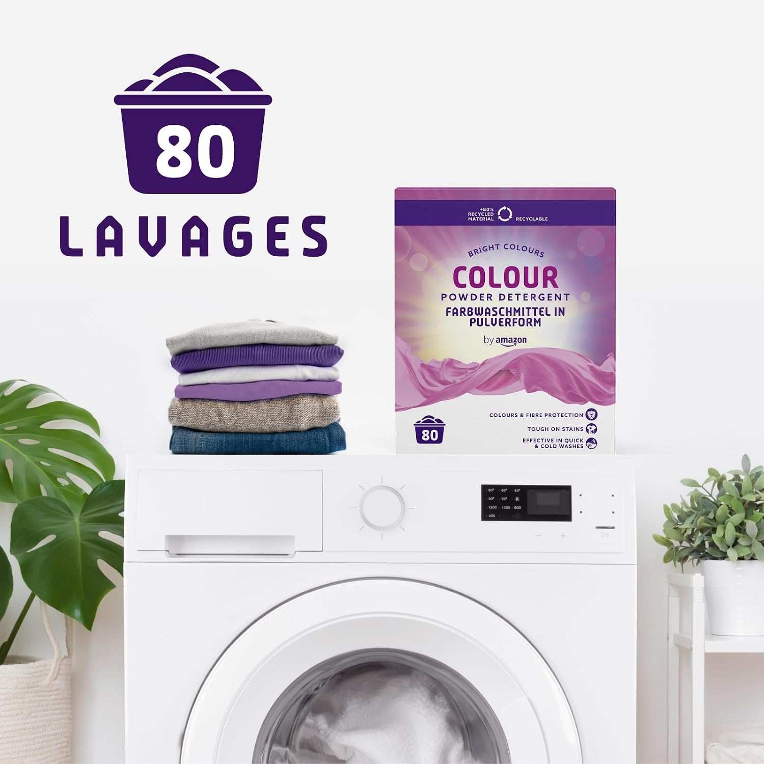 Thumbnail 4 de by Amazon Lessive en poudre couleurs 4,8 kg