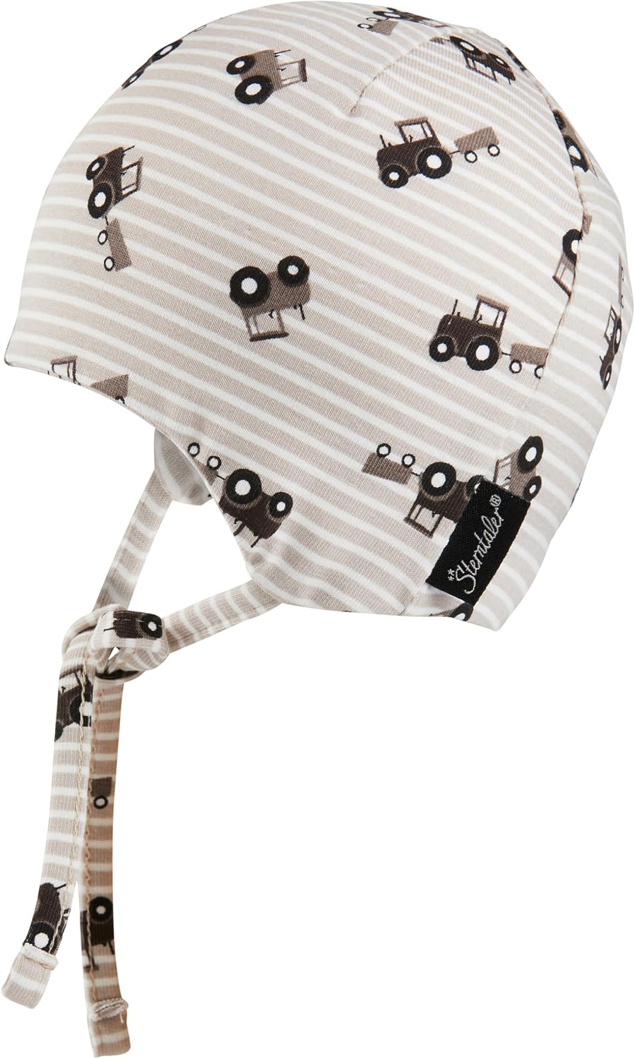 Detalle 1 de Sterntaler Jungen Beanie Traktoren Sonnenhut – Beanie mit Druck, Ohrenklappen und Bindebändern