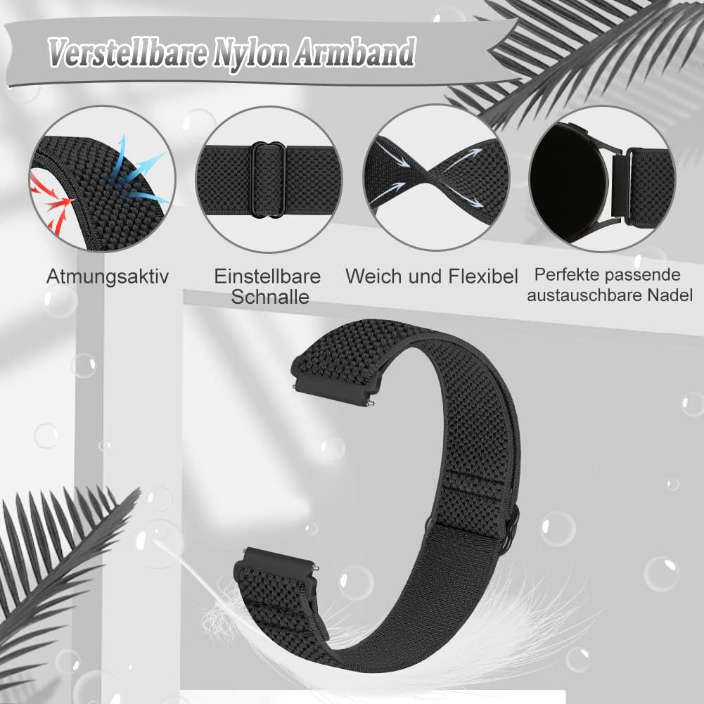 Thumbnail 4 de TumpCez Elastische Uhrenarmbänder (Nylon, Schnellverschluss) für 16–24 mm – verstellbar und atmungsaktiv