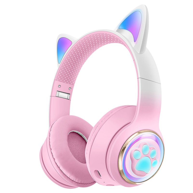 Detalle de Kinsi AKZ-62 Auriculares inalámbricos rosa con RGB