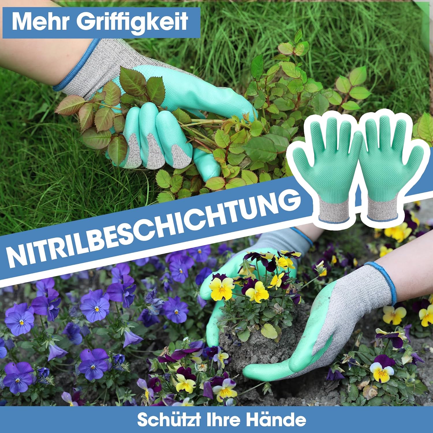 Thumbnail 6 de WORKPRO Gartenwerkzeug Set 4-tlg. blau