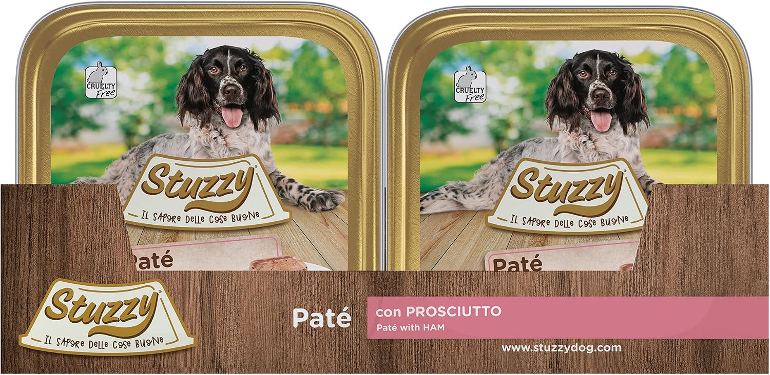 Thumbnail 2 de Stuzzy Cibo Umido per Cani Adulti al gusto Prosciutto, Paté e Carni in Pezzi – Totale 3,3 Kg (22 Vaschette da 150 g)