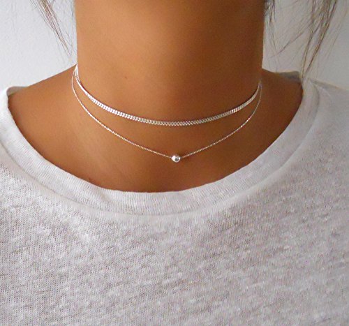 Thumbnail 4 de Annika Bella Silver Ball Choker Necklace for Women – Minimalist Dainty Bead Pendant