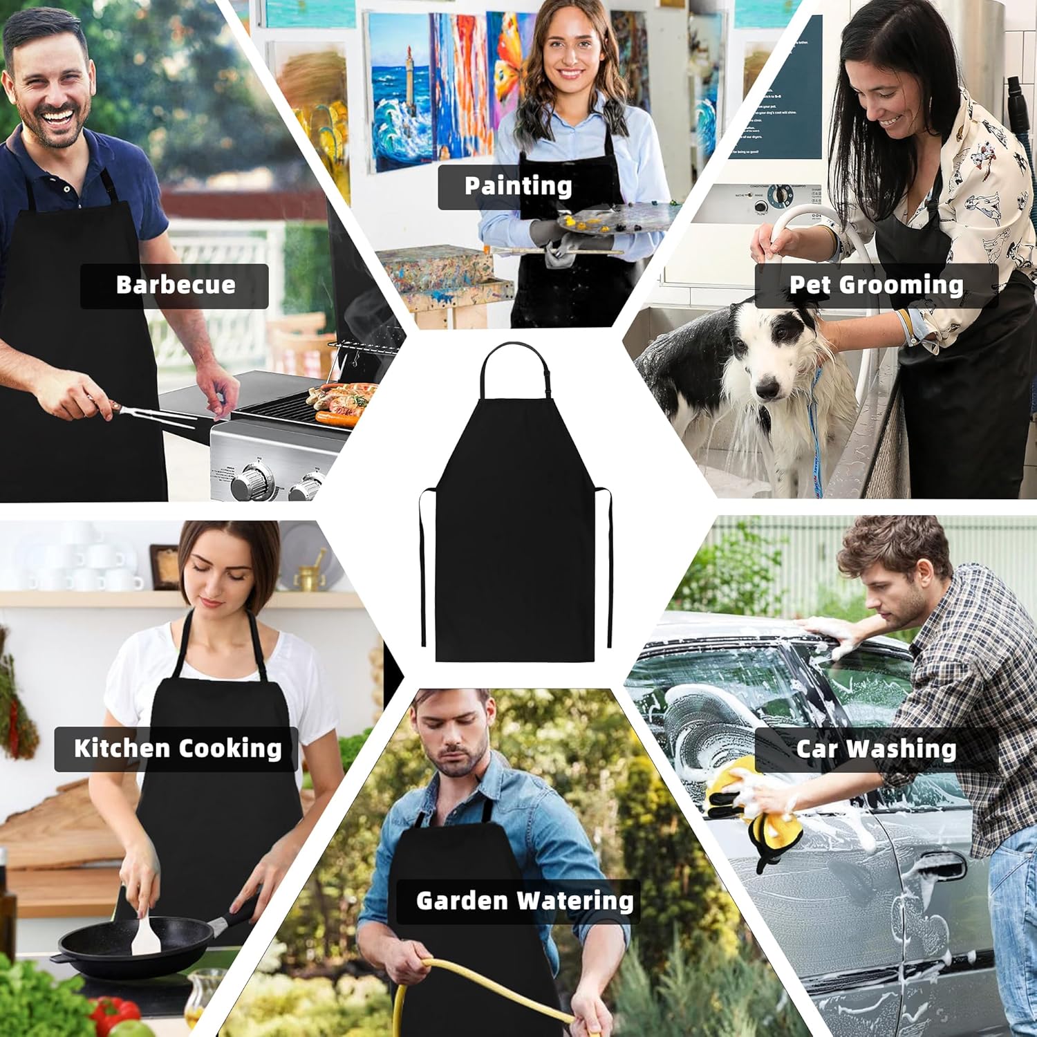 Thumbnail 6 de MIKI WELL Waterproof Apron (Black) – 41.3 Inch Heavy-Duty Chemical Resistant Work Chef Apron