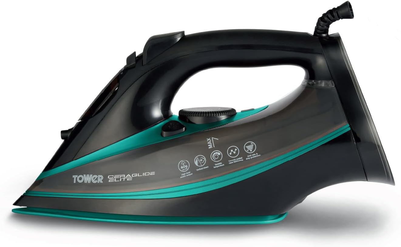 Detalle de Tower Ceraglide Ultra Speed T22013TL Steam Iron (Ceramic Soleplate, 3100W, 360ml tank)