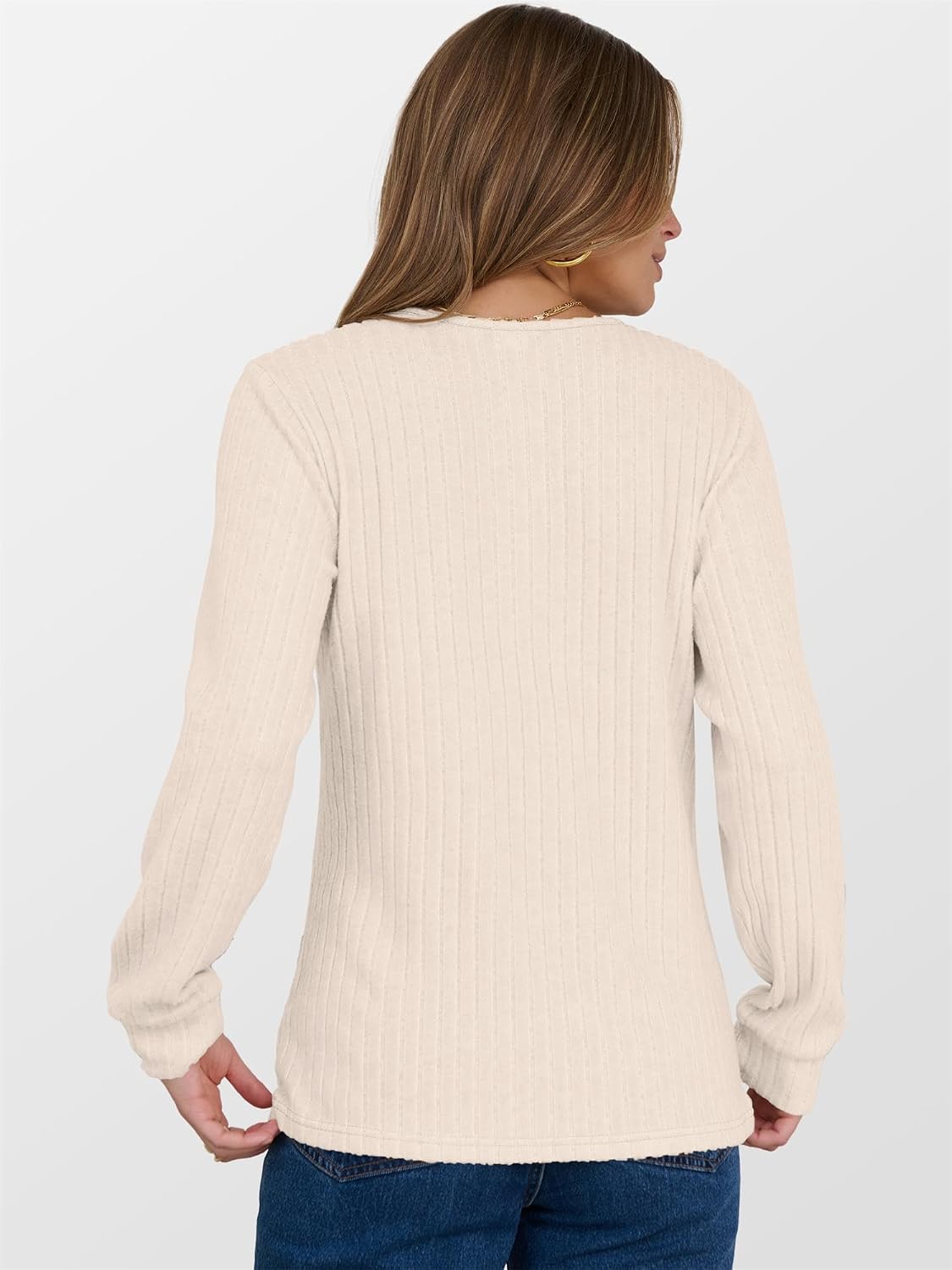 Detalle de ANRABESS Womens Henley Tunic Top long sleeve
