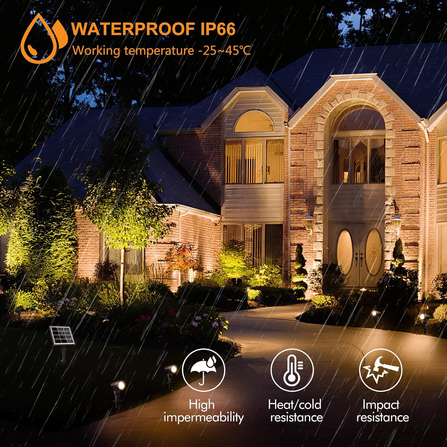 Thumbnail 3 de MEIKEE 6 in 1 Solar Spot Lights Outdoor Garden (Warm White 2700K) – Dimmable LED, IP66