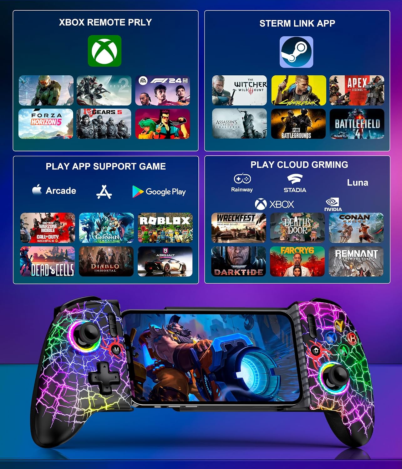 Thumbnail 6 de Dynamic Light Wireless Mobile Gaming Controller
