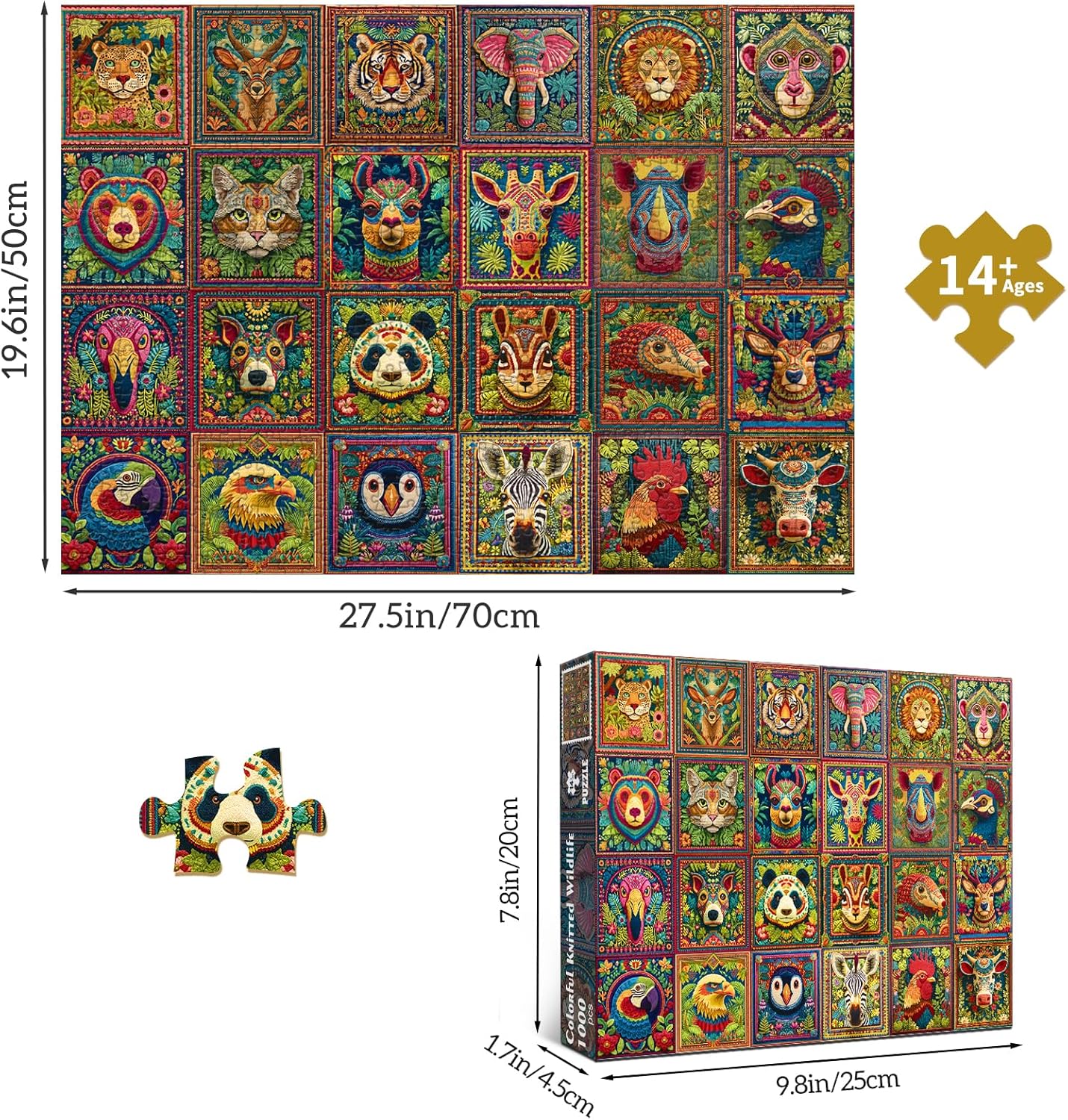 Thumbnail 6 de HUADADA 1000 Piece Jigsaw Puzzle for Adults – Animal Group Portraits
