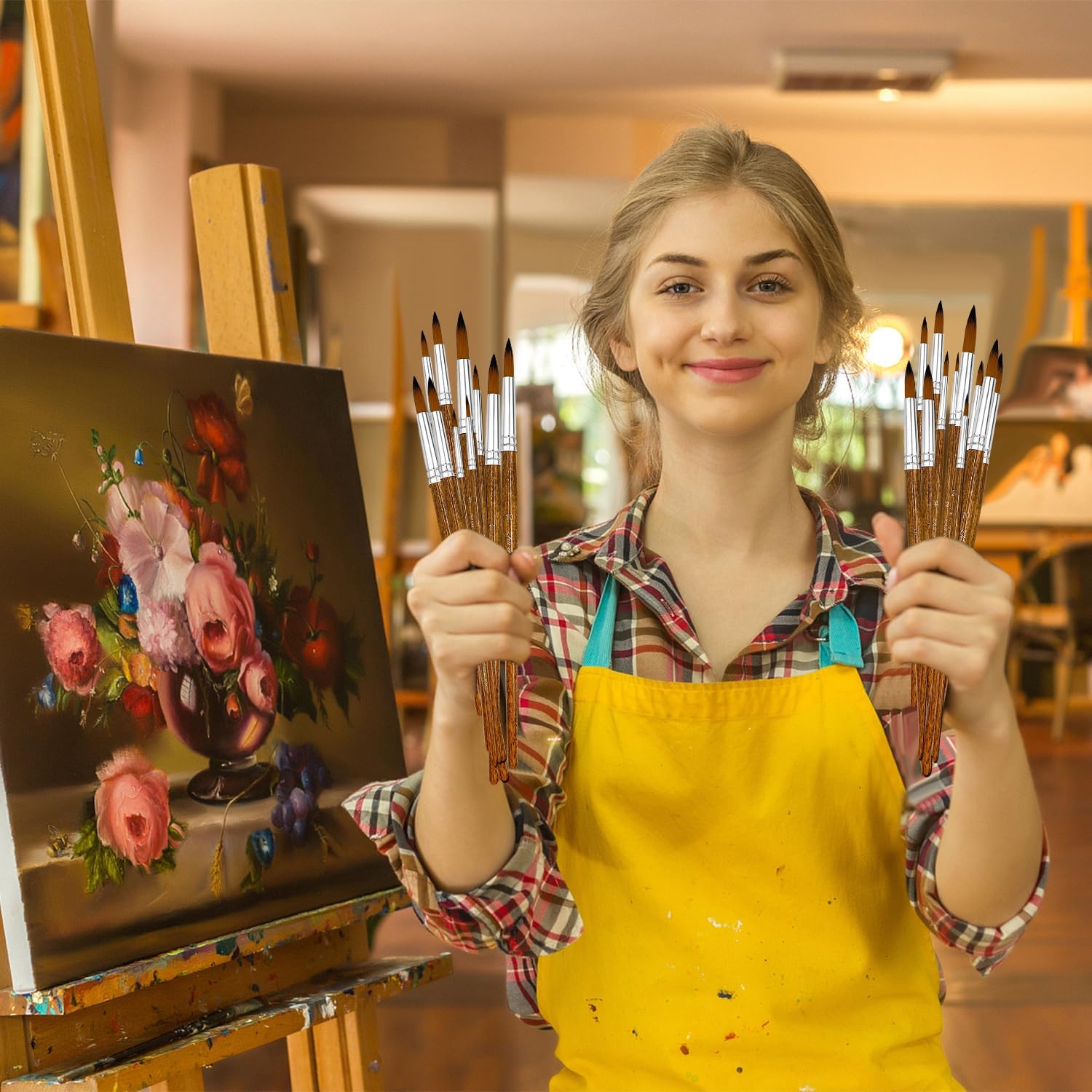 Thumbnail 6 de Paint Brushes Set 12 Pcs with Wooden Handle 🖌️