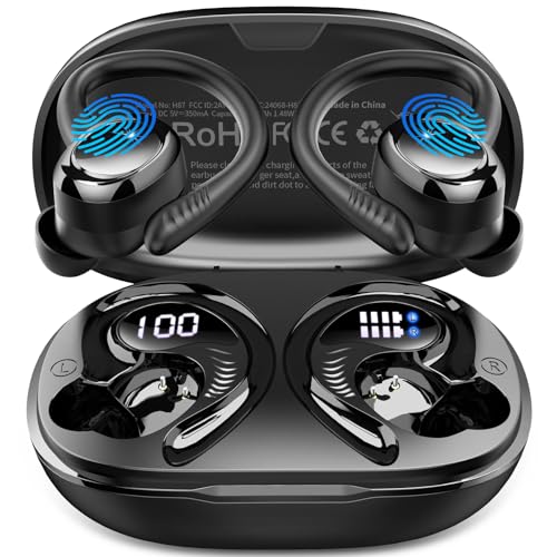 Detalle de Auriculares Inalámbricos Deportivos Hupoaf: 60 h de autonomía, sonido personalizable por App y HiFi Estéreo