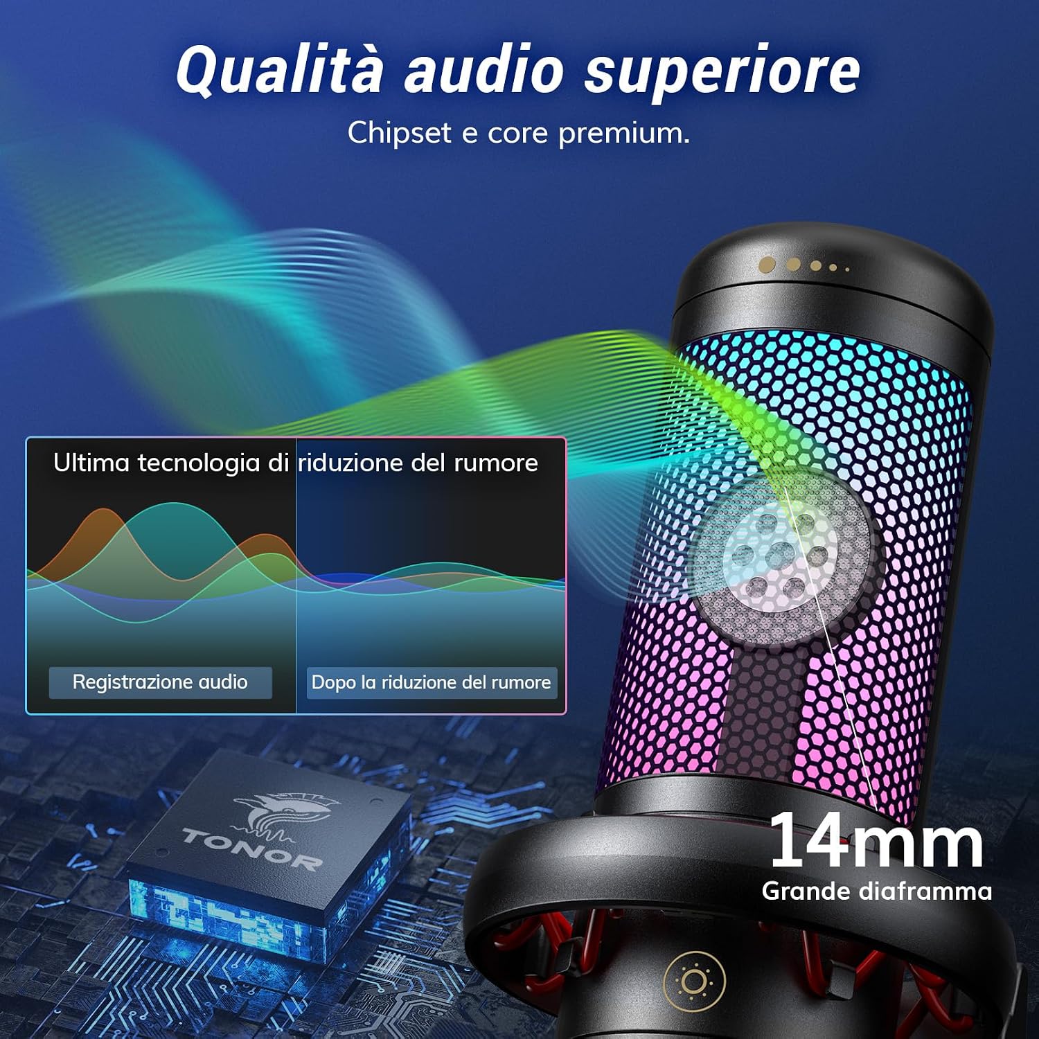 Detalle de TONOR TC310+ microfono USB per gaming