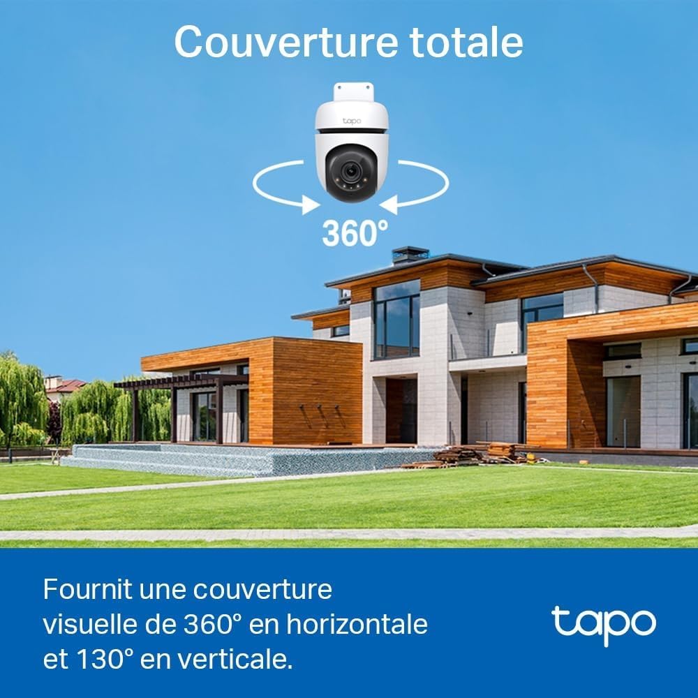 Thumbnail 6 de Tapo C510W 2K caméra WiFi extérieure 360° : vision nocturne couleur, détection de personne et alarme sonore