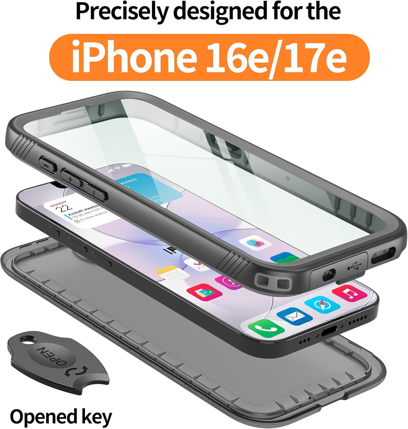 Detalle de Cozycase TOP Military Protective IP68 Case for iPhone 16e — Full Body Shockproof & Waterproof