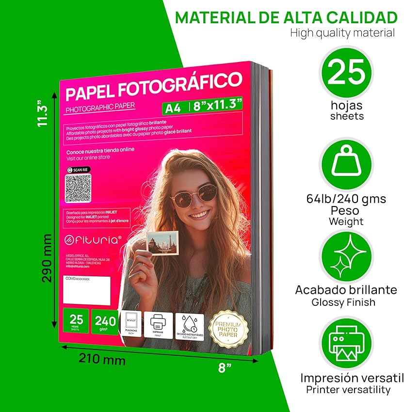 Thumbnail 1 de OFITURIA Papel Fotográfico A4 240 g/m² 📷