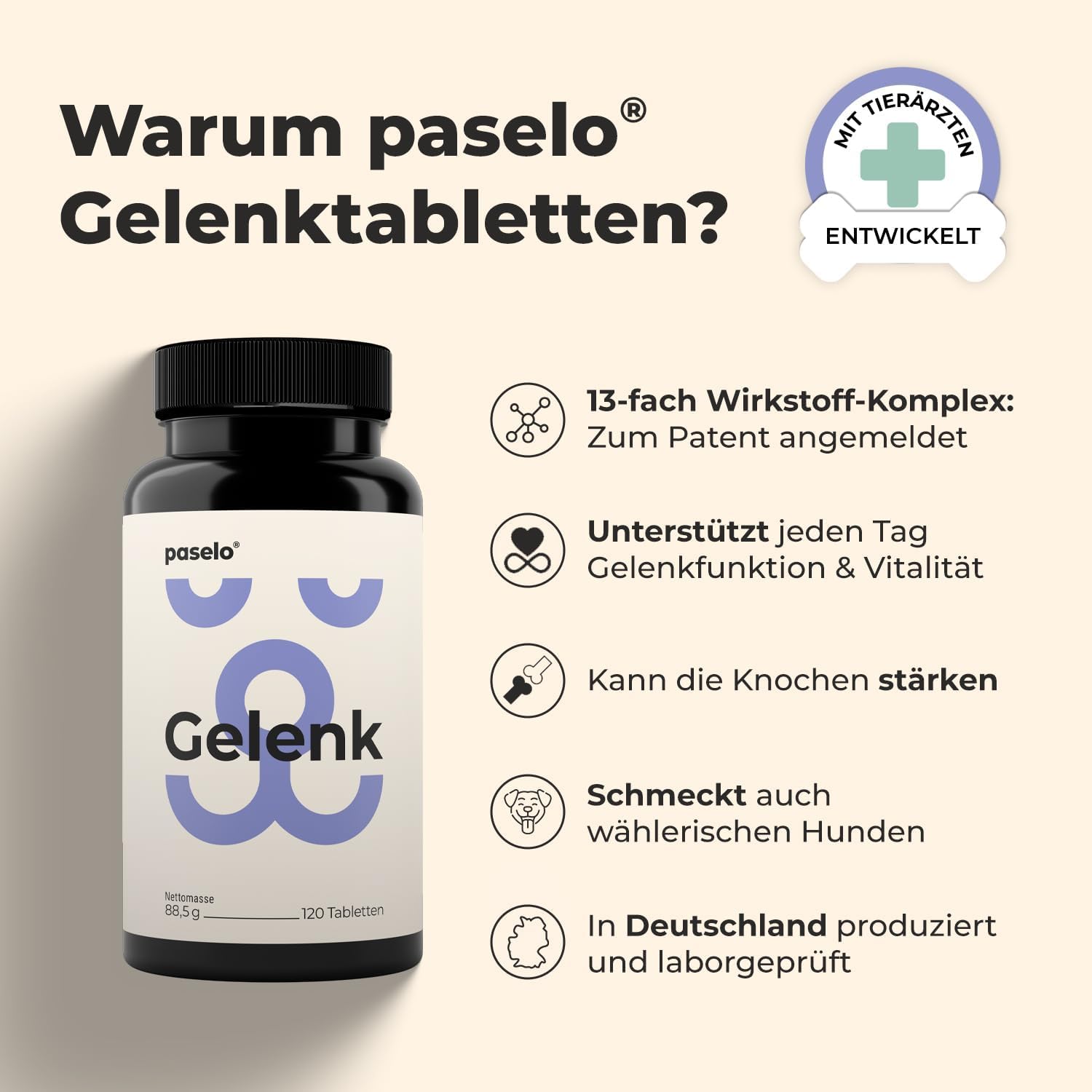 Detalle de Gelenktabletten für Hunde 120 Tabletten
