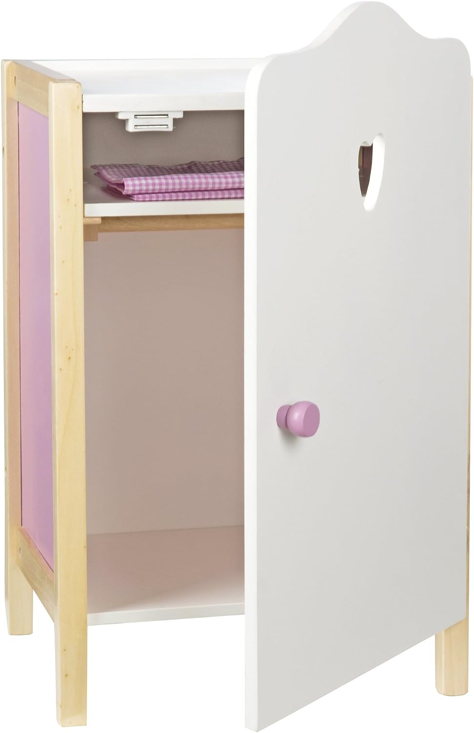Detalle 2 de roba Scarlett poppenkast met kledingstang en legplank, lila/wit, 52 cm