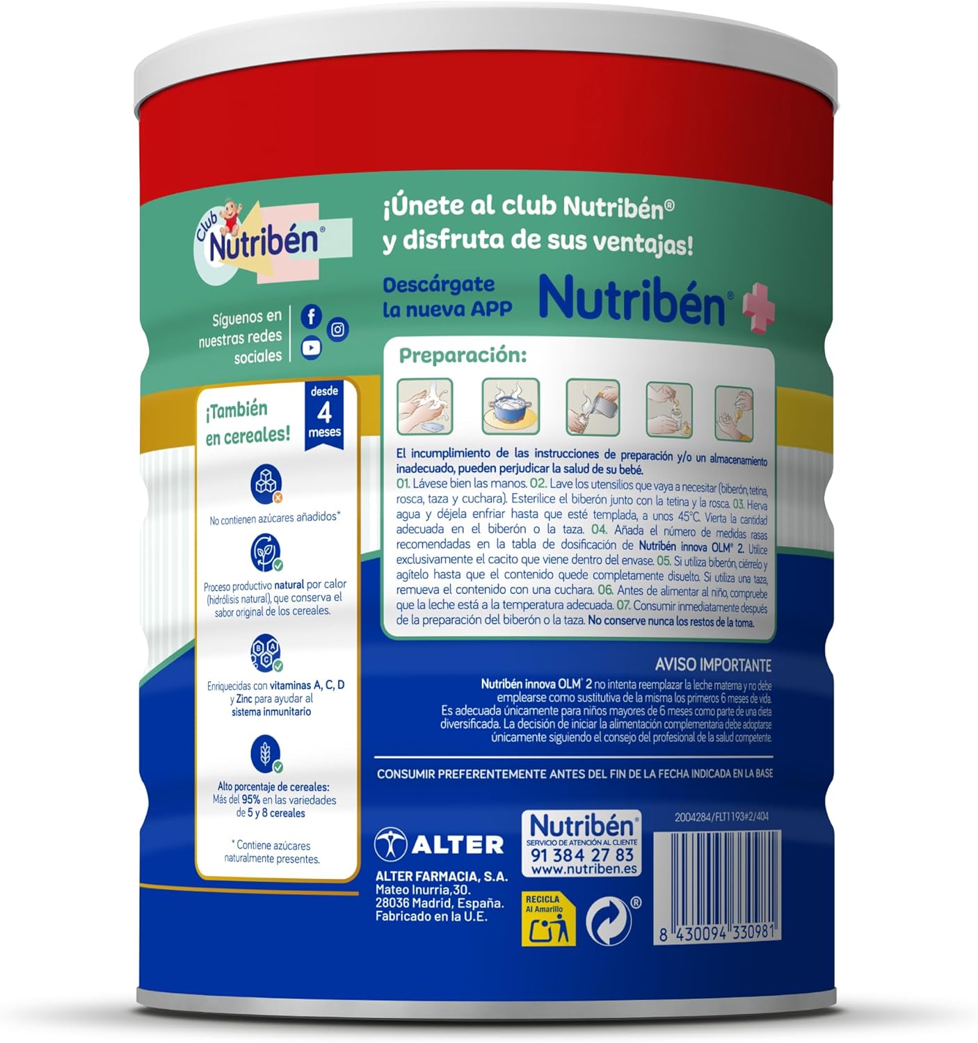 Thumbnail 1 de Nutribén Innova 2 🍼 Leche en Polvo para Bebés 6+ (3x1kg)