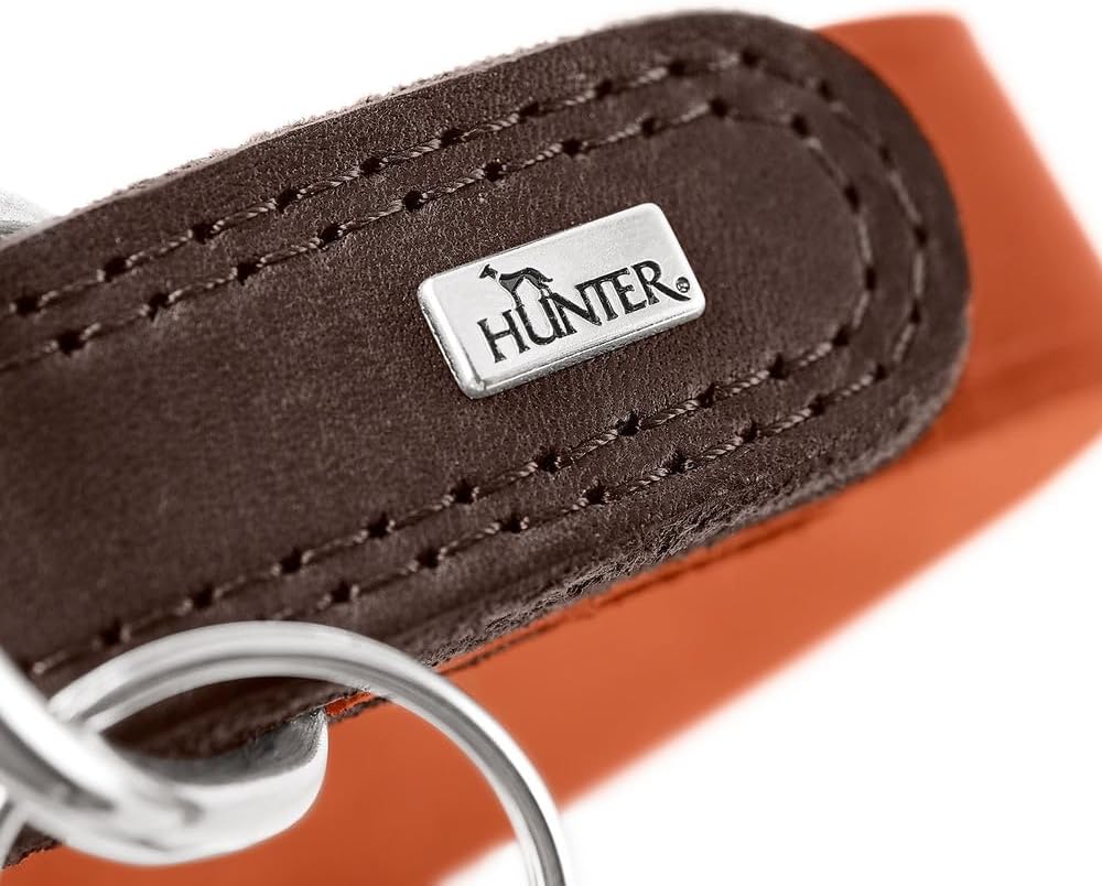 Thumbnail 2 de Hunter Hundehalsband LEMVIG aus Leder (orange/dunkelbraun), Größe 45 – Made in Germany